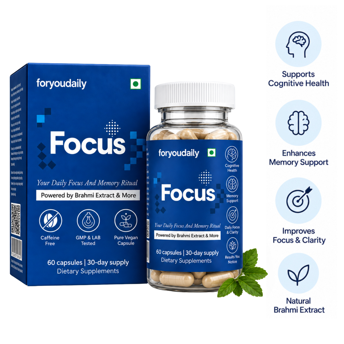 Focus — Brahmi & Ashwagandha Capsules