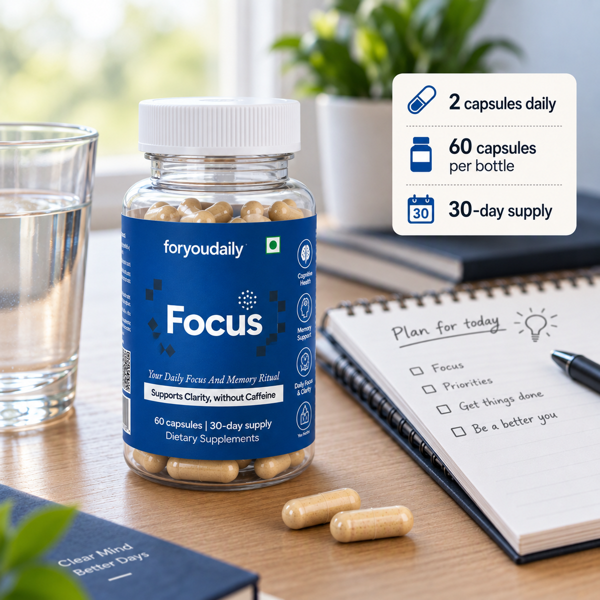 Focus — Brahmi & Ashwagandha Capsules