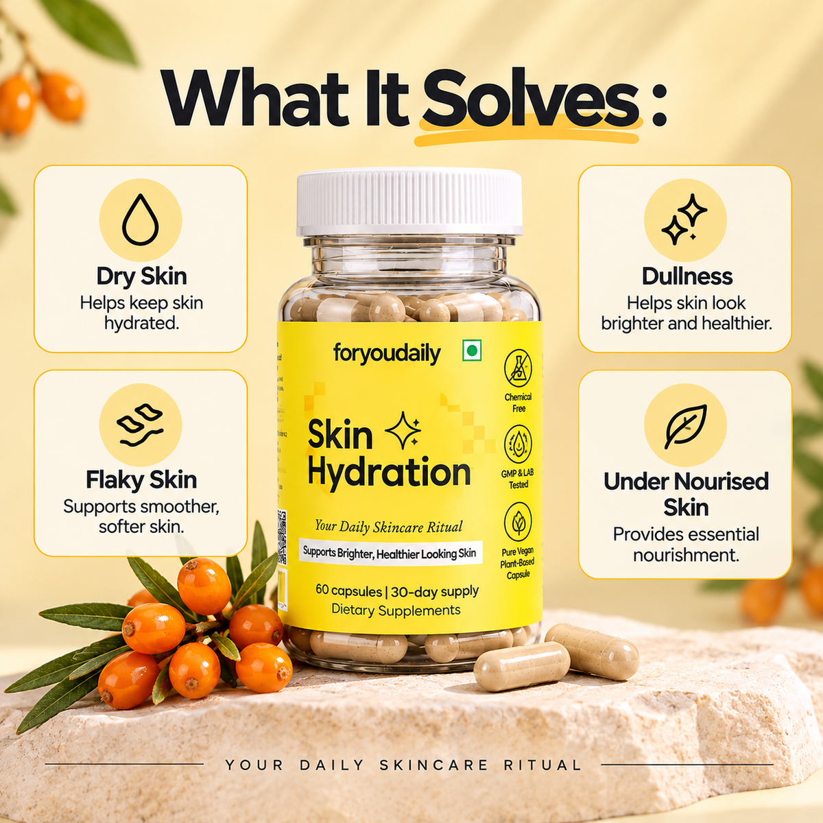 Skin Hydration — Sea Buckthorn Omega 7 Capsules