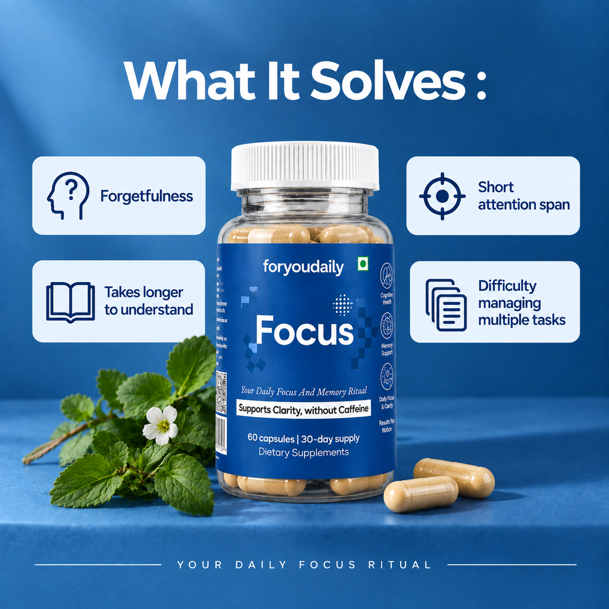 Focus — Brahmi & Ashwagandha Capsules