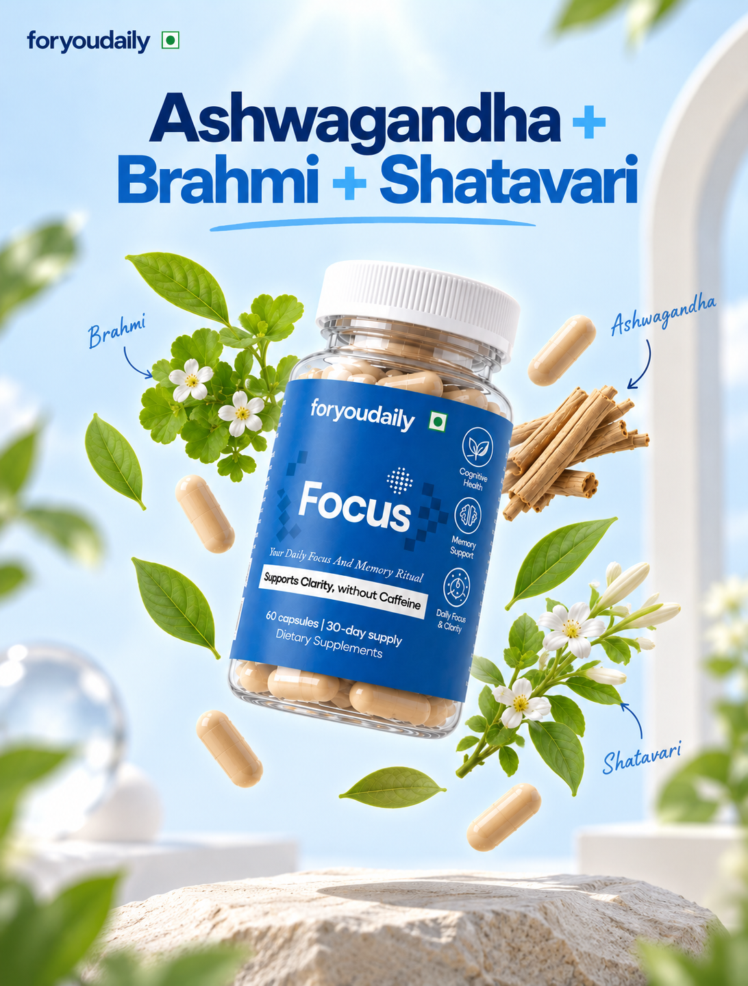 Focus — Brahmi & Ashwagandha Capsules