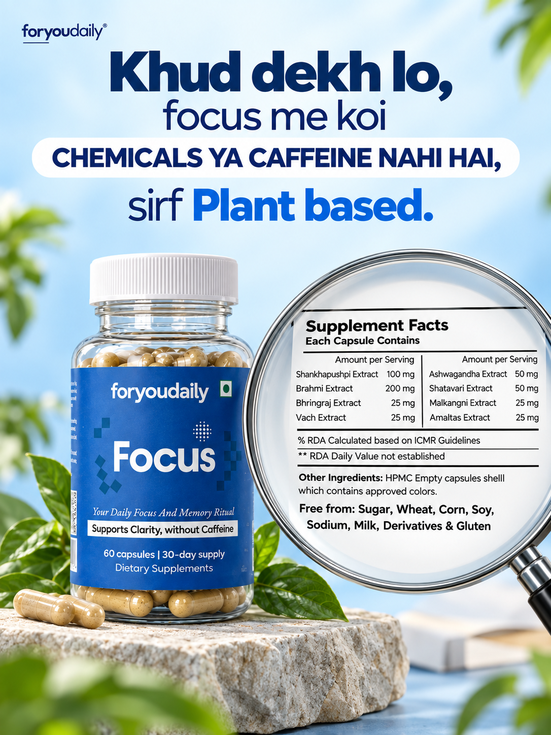 Focus — Brahmi & Ashwagandha Capsules